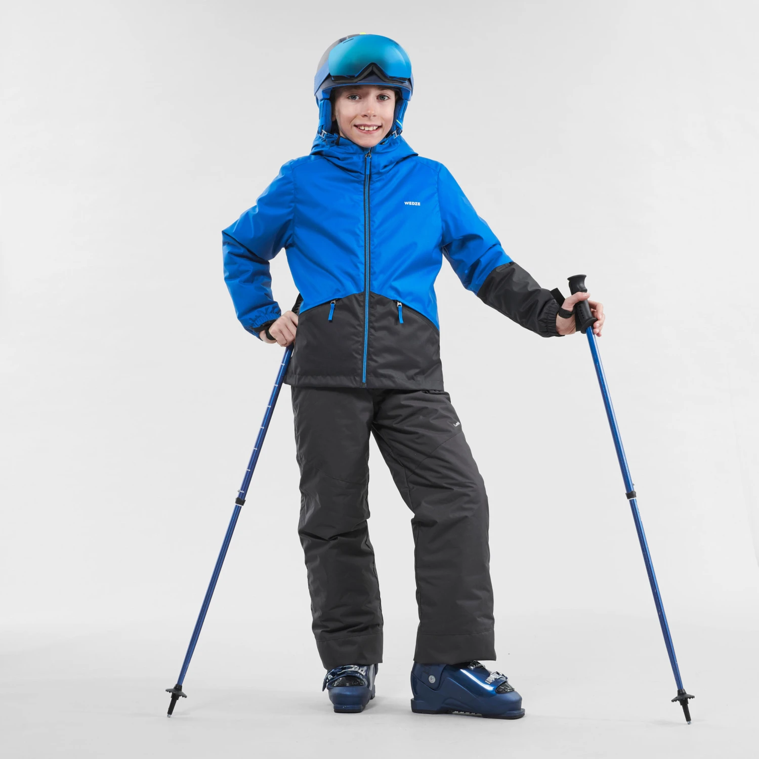 WEDZE Kids' Downhill Ski Jacket - 100 Blue 4 WEDZE Kids' Downhill Ski Jacket - 100 Blue - Image 2