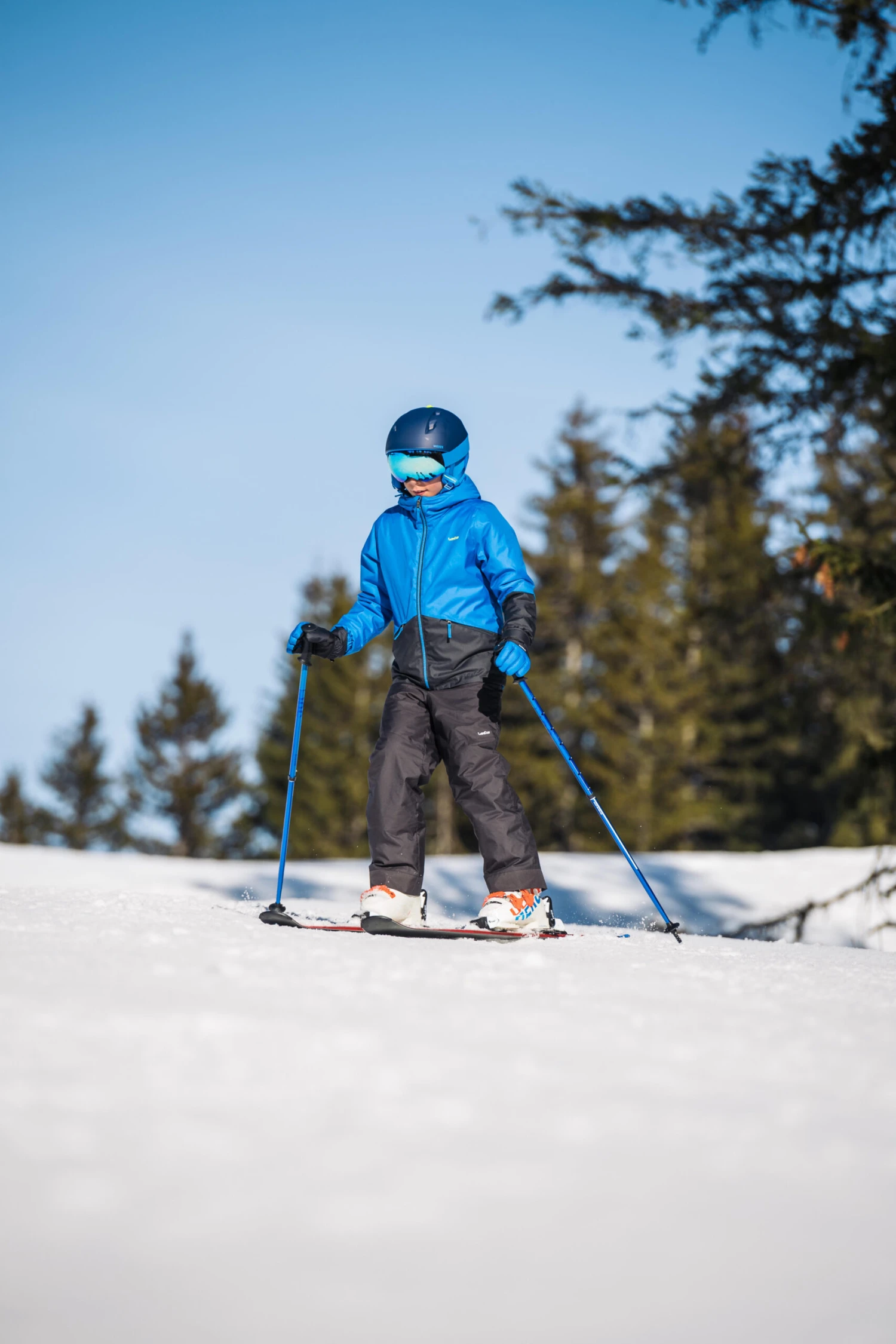 WEDZE Kids' Downhill Ski Jacket - 100 Blue 17 WEDZE Kids' Downhill Ski Jacket - 100 Blue - Image 15