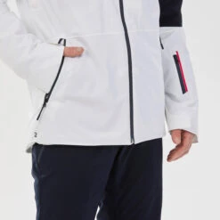 WEDZE Men's Downhill Ski Jacket - 580 White/Blue -Winter Sports Gear 580 ski jacket men 14