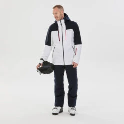 WEDZE Men's Downhill Ski Jacket - 580 White/Blue -Winter Sports Gear 580 ski jacket men 2