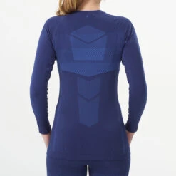 Women’s Base Layer Ski Top - 900 Blue -Winter Sports Gear 900 cross country ski technical base layer women 3