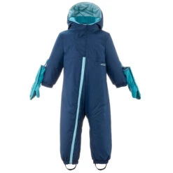 WEDZE Kids' Snowsuit - Warm 500 Blue -Winter Sports Gear baby ski snowsuit warm blue 3