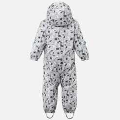 WEDZE Kids' Snowsuit - Warm 500 Grey -Winter Sports Gear baby ski snowsuit warm blue patterns 3