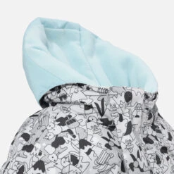 WEDZE Kids' Snowsuit - Warm 500 Grey -Winter Sports Gear baby ski snowsuit warm blue patterns 5