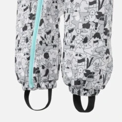 WEDZE Kids' Snowsuit - Warm 500 Grey -Winter Sports Gear baby ski snowsuit warm blue patterns 7