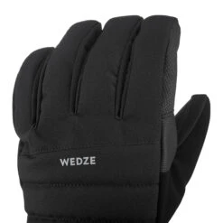 WEDZE Downhill Ski Gloves - 500 Black -Winter Sports Gear downhill ski gloves 500 black 3