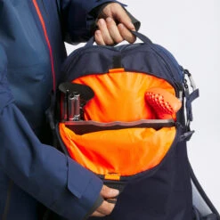 WEDZE Freeride Ski Backpack With Back Protector - FR 100 Blue -Winter Sports Gear freeride ski backpack with back protector fr 100 blue 13