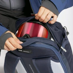 WEDZE Freeride Ski Backpack With Back Protector - FR 100 Blue -Winter Sports Gear freeride ski backpack with back protector fr 100 blue 16