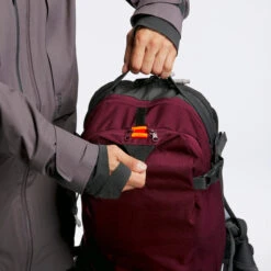 WEDZE Freeride Ski Backpack With Back Protector - FR 100 Burgundy -Winter Sports Gear freeride ski backpack with back protector fr 100 burgundy 12