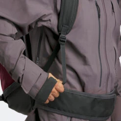 WEDZE Freeride Ski Backpack With Back Protector - FR 100 Burgundy -Winter Sports Gear freeride ski backpack with back protector fr 100 burgundy 15