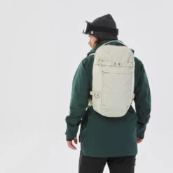 WEDZE Freeride Ski Backpack - FR 100 Beige -Winter Sports Gear freeride ski backpack with laptop pocket fr 23 l beige 2