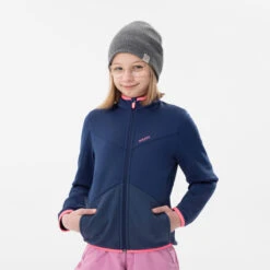 WEDZE Kids' Ski Midlayer Jacket - 900 Blue -Winter Sports Gear kids downhill ski jacket 900 blue 4