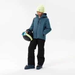 WEDZE Kids' Downhill Ski Padded Jacket - 550 Blue -Winter Sports Gear kids downhill ski padded jacket 550 blue 11