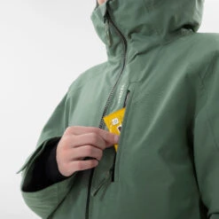 WEDZE Kids’ Ski Jacket - 550 Green -Winter Sports Gear kids downhill ski padded jacket 550 green 5