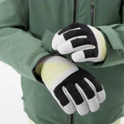 WEDZE Kids’ Ski Jacket - 550 Green -Winter Sports Gear kids downhill ski padded jacket 550 green 7