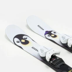 WEDZE Kids’ Downhill Skis With Bindings – Boost 100 Penguin -Winter Sports Gear kids downhill skis with bindings boost 100 penguin 2