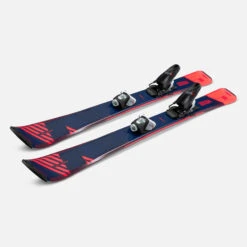 WEDZE Kids' Downhill Skis With Bindings - Boost 500 Blue/Pink -Winter Sports Gear kids downhill skis with bindings boost 500 blue pink 10