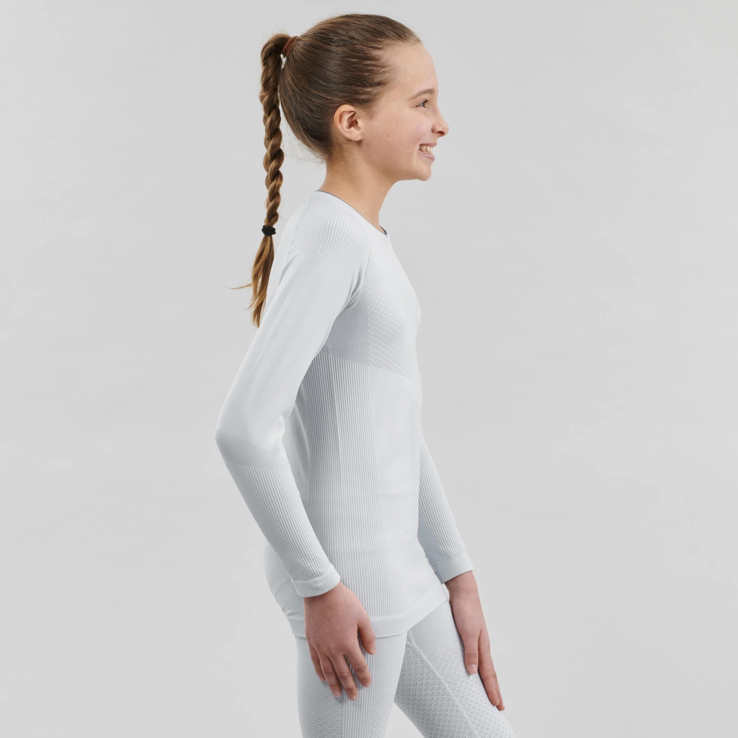 Kids' High-Tech Cross-Country Skiing Base Layer - UW 500 Grey 8 Kids' High-Tech Cross-Country Skiing Base Layer - UW 500 Grey - Image 6
