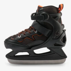 Kids' Ice Skates - FIT 100 Black/Orange -Winter Sports Gear kids ice skates fit 100 black orange 2