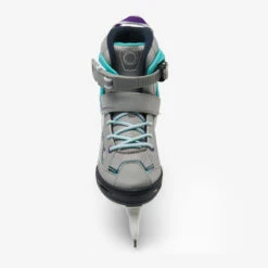 Kids' Ice Skates - FIT 100 Grey/Turquoise -Winter Sports Gear kids ice skates fit 100 grey turquoise 4