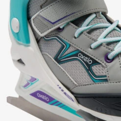 Kids' Ice Skates - FIT 100 Grey/Turquoise -Winter Sports Gear kids ice skates fit 100 grey turquoise 5