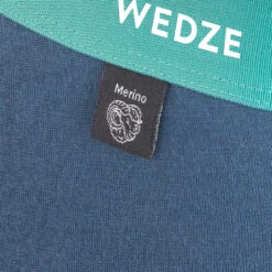 WEDZE Kids' Merino Wool Ski Base Layer Tights - Meriwarm Blue -Winter Sports Gear kids merino wool ski base layer tights meriwarm blue 5