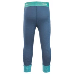 WEDZE Kids' Merino Wool Ski Base Layer Tights - Meriwarm Blue -Winter Sports Gear kids merino wool ski base layer tights meriwarm blue 6