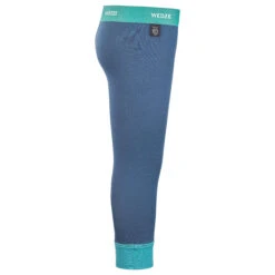 WEDZE Kids' Merino Wool Ski Base Layer Tights - Meriwarm Blue -Winter Sports Gear kids merino wool ski base layer tights meriwarm blue 9