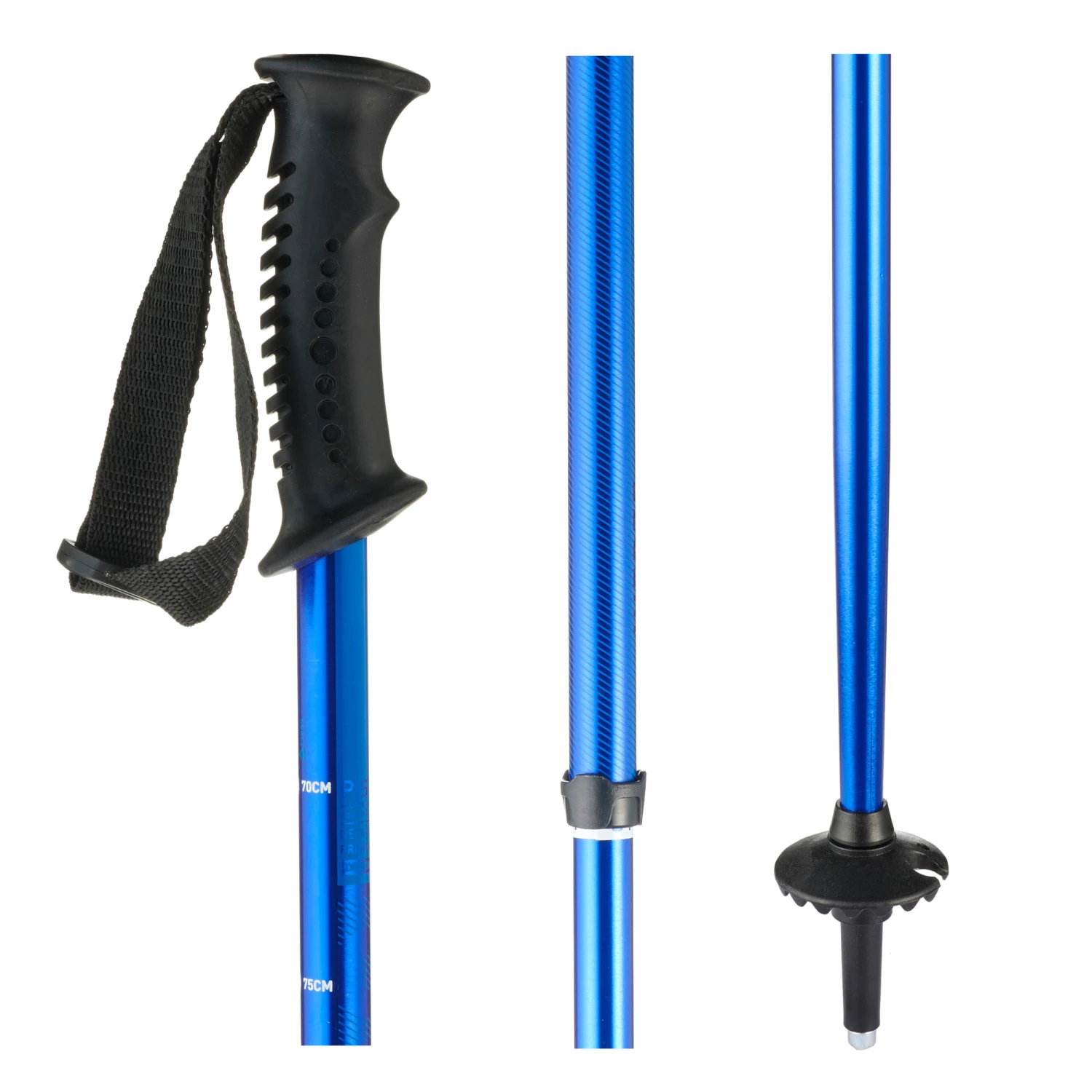 WEDZE Kids' Push Pin Ski Poles - Blue 4 WEDZE Kids' Push Pin Ski Poles - Blue - Image 2