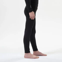 WEDZE Kids' Ski Base Layer Bottoms - BL 500 Black -Winter Sports Gear kids ski base layer bottoms bl 500 black 3