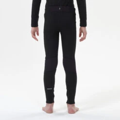 WEDZE Kids' Ski Base Layer Bottoms - BL 500 Black -Winter Sports Gear kids ski base layer bottoms bl 500 black 4