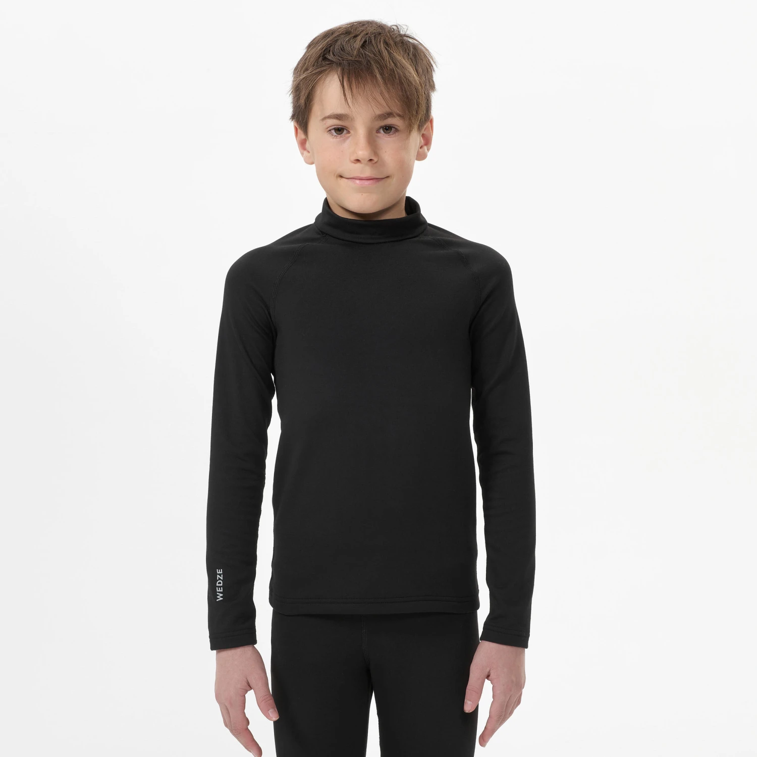 WEDZE Kids' Ski Base Layer Top - BL 500 Black 7 WEDZE Kids' Ski Base Layer Top - BL 500 Black - Image 5
