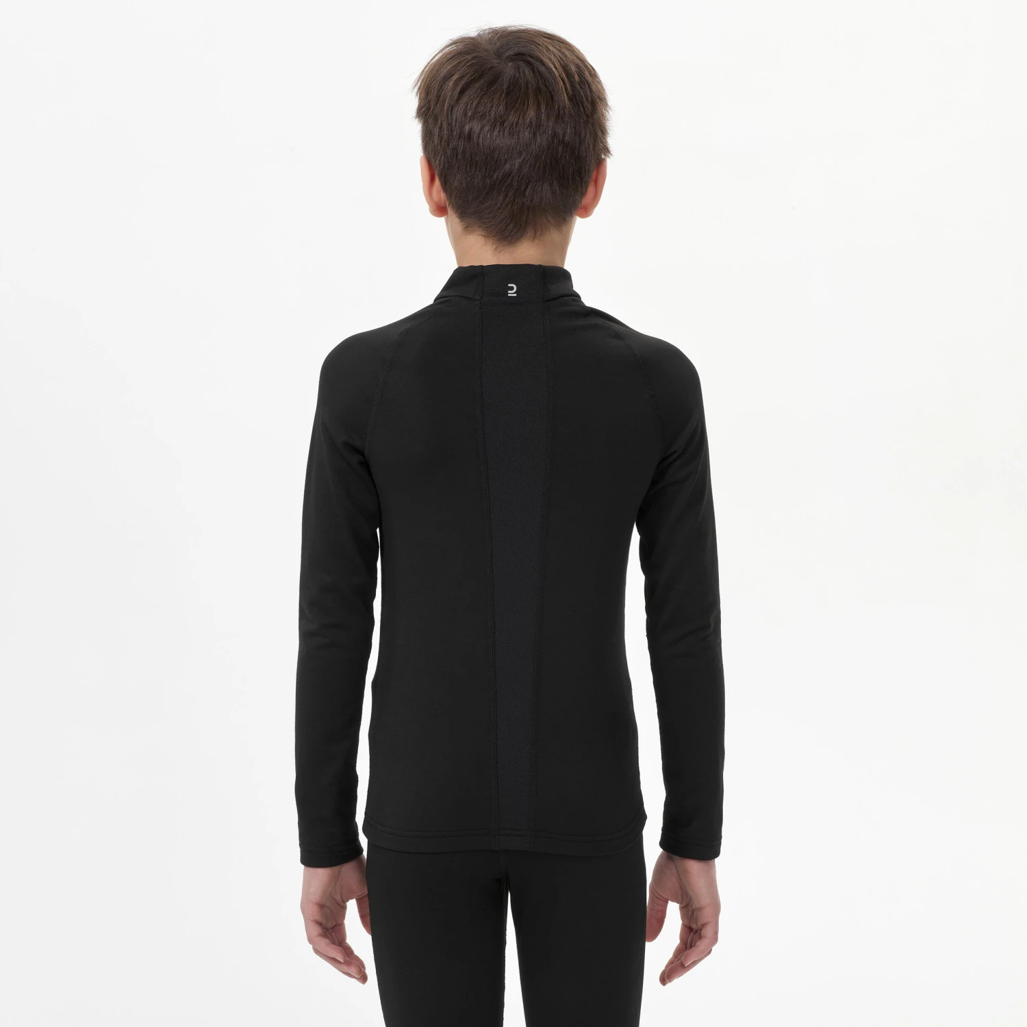 WEDZE Kids' Ski Base Layer Top - BL 500 Black 8 WEDZE Kids' Ski Base Layer Top - BL 500 Black - Image 6