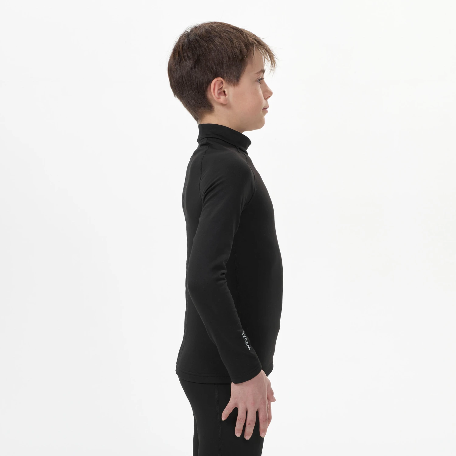 WEDZE Kids' Ski Base Layer Top - BL 500 Black 9 WEDZE Kids' Ski Base Layer Top - BL 500 Black - Image 7