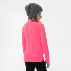 WEDZE Kids' Ski Base Layer Top - BL 500 Pink -Winter Sports Gear kids ski base layer top bl 500 pink 12