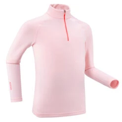 WEDZE Kids' Ski Base Layer Top - BL 500 Pink