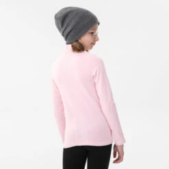 WEDZE Kids' Ski Base Layer Top - BL 500 Pink -Winter Sports Gear kids ski base layer top bl 500 pink 4