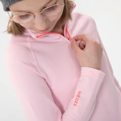 WEDZE Kids' Ski Base Layer Top - BL 500 Pink -Winter Sports Gear kids ski base layer top bl 500 pink 7