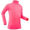 WEDZE Kids' Ski Base Layer Top - BL 500 Pink