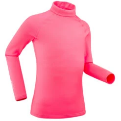 WEDZE Kids' Ski Base Layer Top - BL 500 Pink