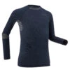 WEDZE Kids’ Ski Base Layer Top - BL 500 Blue -Winter Sports Gear kids ski base layer top i soft bl 580 blue