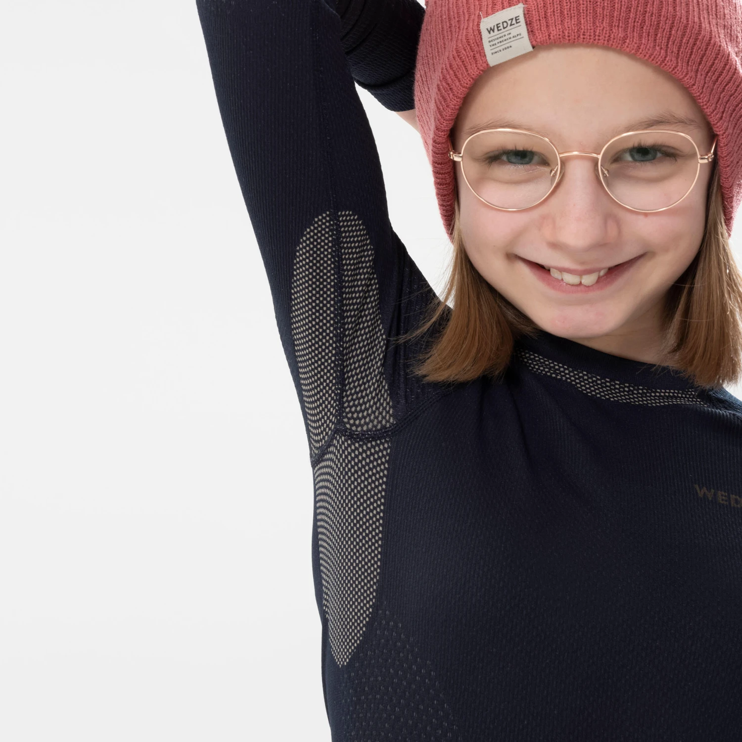 WEDZE Kids’ Ski Base Layer Top - BL 500 Blue 17 WEDZE Kids’ Ski Base Layer Top - BL 500 Blue - Image 15