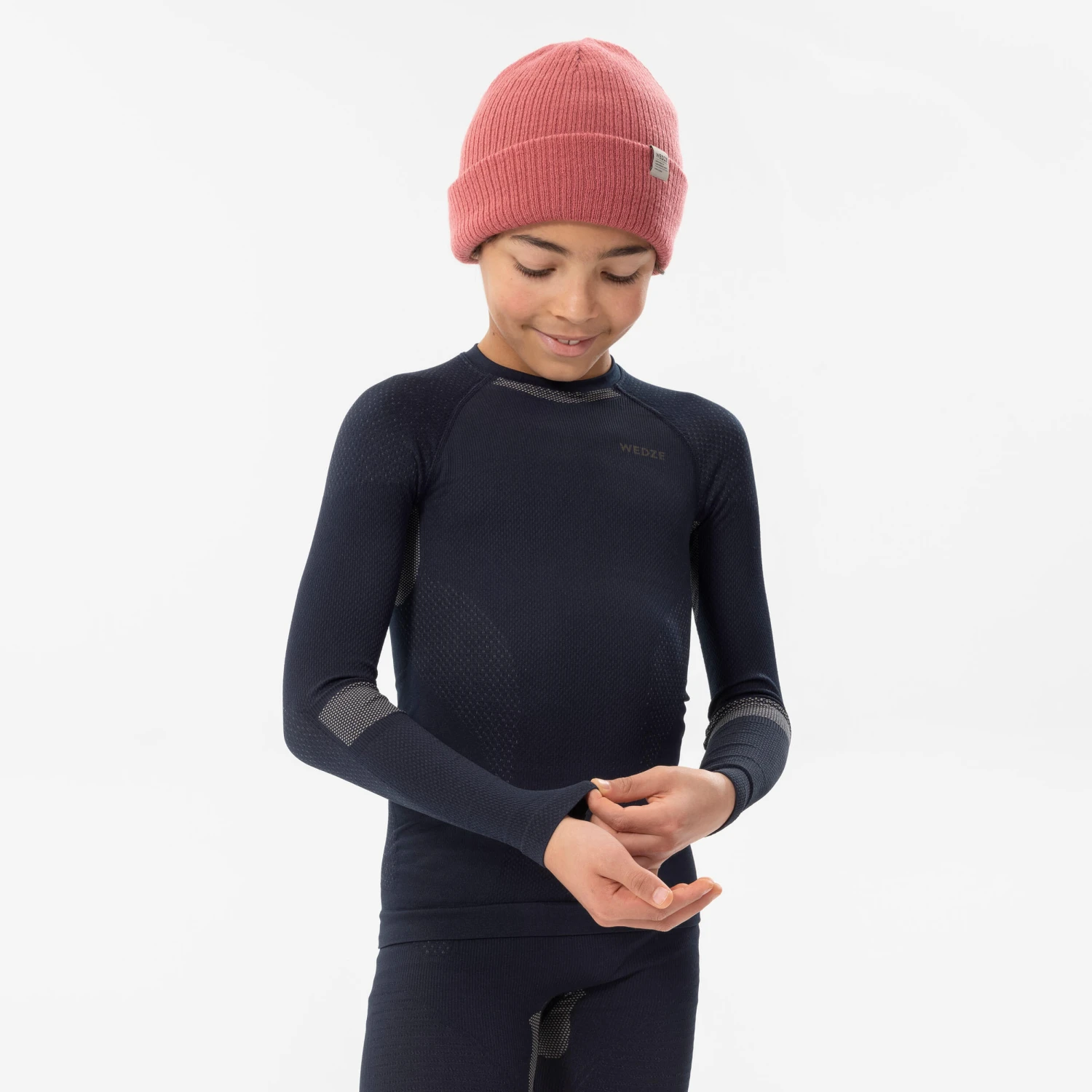 WEDZE Kids’ Ski Base Layer Top - BL 500 Blue 6 WEDZE Kids’ Ski Base Layer Top - BL 500 Blue - Image 4