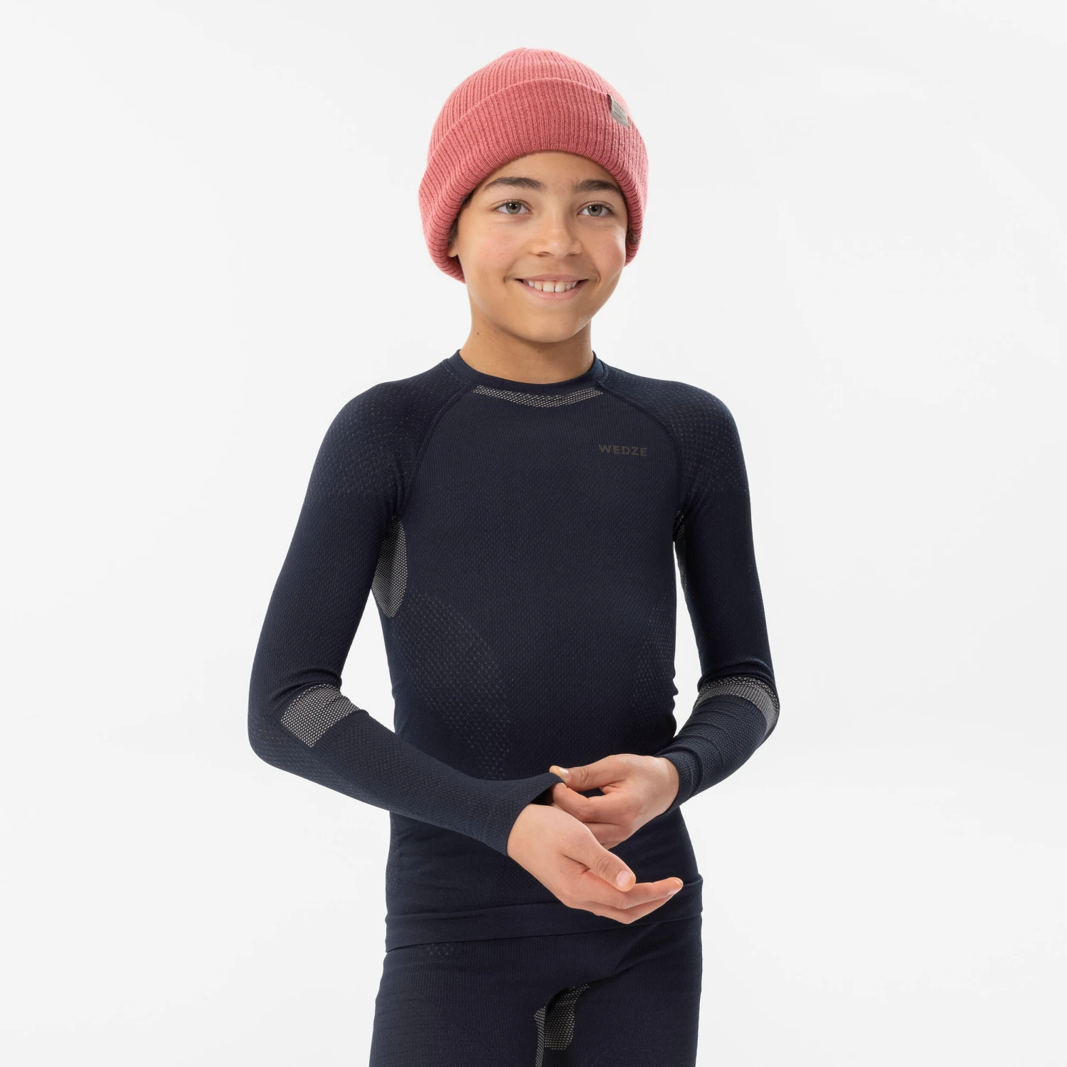 WEDZE Kids’ Ski Base Layer Top - BL 500 Blue 7 WEDZE Kids’ Ski Base Layer Top - BL 500 Blue - Image 5