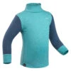 WEDZE Kids' Ski Base Layer Top - Meriwarm Blue -Winter Sports Gear kids ski base layer top meriwarm blue