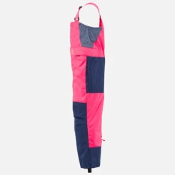 WEDZE Kids’ Ski Bib Pants - PNF 500 PNF Pink/Blue -Winter Sports Gear kids ski bib pants 500 pnf pink navy blue 2