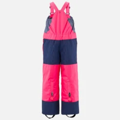 WEDZE Kids’ Ski Bib Pants - PNF 500 PNF Pink/Blue -Winter Sports Gear kids ski bib pants 500 pnf pink navy blue 3