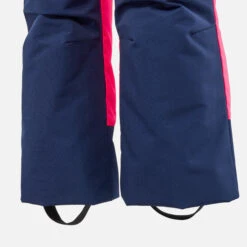 WEDZE Kids’ Ski Bib Pants - PNF 500 PNF Pink/Blue -Winter Sports Gear kids ski bib pants 500 pnf pink navy blue 4