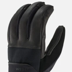 WEDZE Waterproof Ski Gloves - 550 Black -Winter Sports Gear kids ski gloves 550 black 3