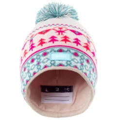 WEDZE Kids’ Ski Hat - Pink/Turquoise -Winter Sports Gear kids ski hat pink turquoise 3